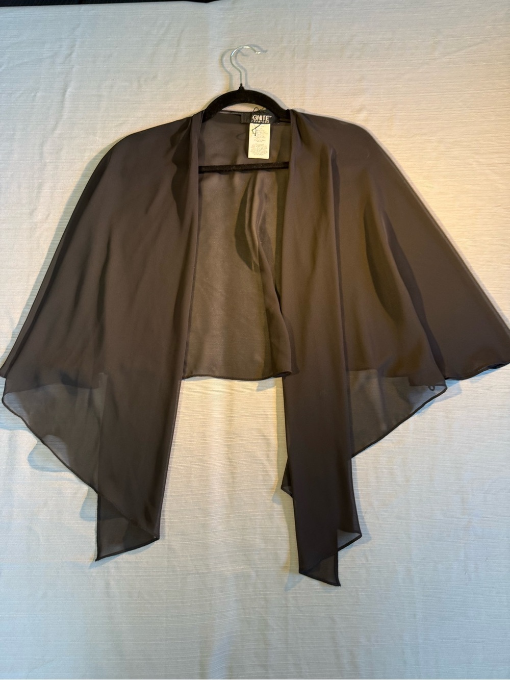 Chiffon Draped Black Wrap by Camille